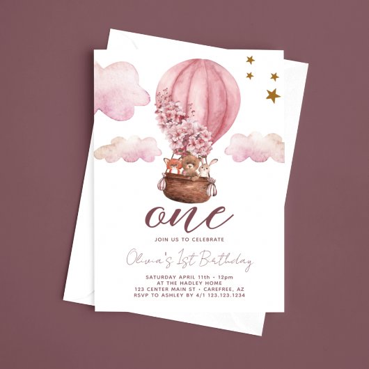 Invitation Teddy Bear Girl 1er anniversaire