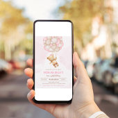 Invitation Teddy Bear Girl 1er Beary Premier anniversaire