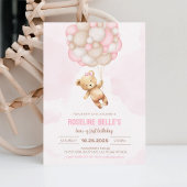 Invitation Teddy Bear Girl 1er Beary Premier anniversaire
