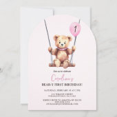 Invitation Teddy Bear Girl Premier anniversaire (Devant)