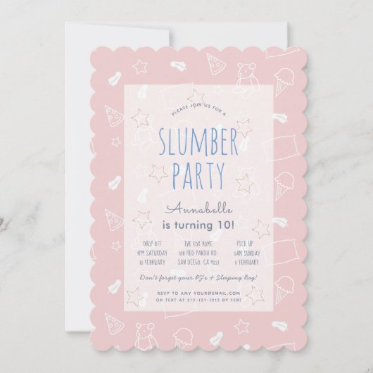 Invitation Teddy Bear Glace Cream Pink Stwood Party Anniversa (Devant)