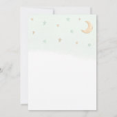 Invitation Teddy Bear Green Balloon Nuages Etoiles Baby showe (Dos)