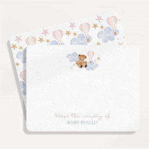 Invitation Teddy Bear & Hot Air Balloon, de la pépinière de