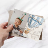 Invitation Teddy Bear Hot Hair Balloon Premier anniversaire P