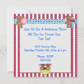 Invitation Teddy Bear Ice Cream Party (Dos)