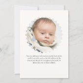 Invitation Teddy Bear "In Loving Memory" Child Memorial Card (Dos)