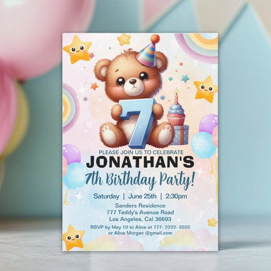 Invitation Teddy Bear Kids Birthday 7
