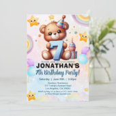 Invitation Teddy Bear Kids Birthday 7 (Debout devant)