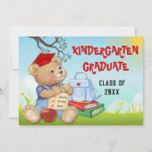 Invitation Teddy Bear Kindergarten Graduation Party (Devant)