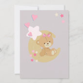 Invitation Teddy Bear Love Baby Girl Douche (Dos)
