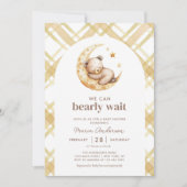 Invitation Teddy Bear Lune Baby shower neutre pour les femmes (Devant)