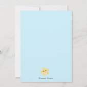 Invitation Teddy Bear Lune Nuages Stars Baby Boy Douche (Dos)