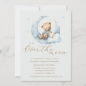 Invitation Teddy Bear Lune sur le Baby shower de la Lune (Devant)
