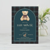 Invitation Teddy Bear Luxury Vintage Baby Shower (Debout devant)