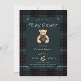 Invitation Teddy Bear Luxury Vintage Baby Shower party