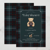 Invitation Teddy Bear Luxury Vintage Baby Shower party (Devant / Derrière)