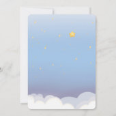 Invitation Teddy Bear Moon Dreamy Soft Blue Baby Shower (Dos)