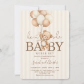 Invitation Teddy Bear Neutral Gender Reveal  (Devant)