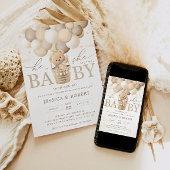 Invitation Teddy Bear Neutral Genre Reveal