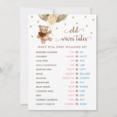 Invitation Teddy Bear Old Wives Tales Gender Reveal Baby Card (Devant)