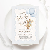 Invitation Teddy Bear On Peut Attendre Bébé Garçon Douche