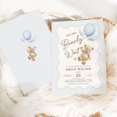 Invitation Teddy Bear On Peut Attendre Bébé Garçon Douche