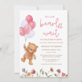 Invitation Teddy Bear On Peut Attendre Un Baby shower De Fill (Devant)