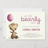 Invitation Teddy Bear On Peut Attendre Un Baby shower De Fill (Devant)