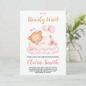 Invitation Teddy Bear On Peut Attendre Un Baby shower De Fill (Debout devant)