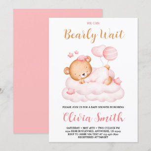 Invitation Teddy Bear On Peut Attendre Un Baby shower De Fill