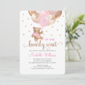 Invitation Teddy Bear On Peut Attendre Un Baby shower De Fill (Debout devant)