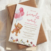Invitation Teddy Bear On Peut Attendre Un Baby shower De Fill
