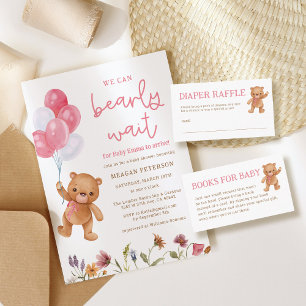Invitation Teddy Bear On Peut Attendre Un Baby shower De Fill
