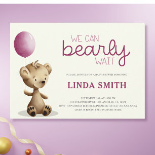 Invitation Teddy Bear On Peut Attendre Un Baby shower De Fill