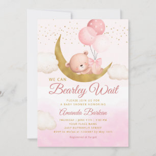 Invitation Teddy Bear On Peut Attendre Un Baby shower De Fill