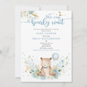 Invitation Teddy Bear : On peut prélever un Baby shower d'att (Devant)