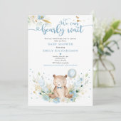 Invitation Teddy Bear : On peut prélever un Baby shower d'att (Debout devant)