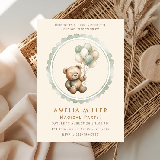 Invitation Teddy Bear Party