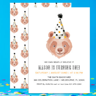 Invitation Teddy Bear Party Animal Bear Thème Anniversaire