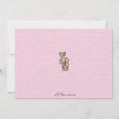 Invitation Teddy Bear Party Style Vintage - rose (Dos)