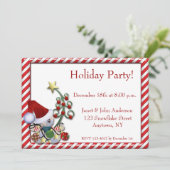 Invitation Teddy Bear Père Noël Holiday (Debout devant)