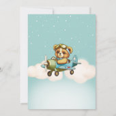 Invitation Teddy Bear Petit Baby shower d'avion pilote (Dos)