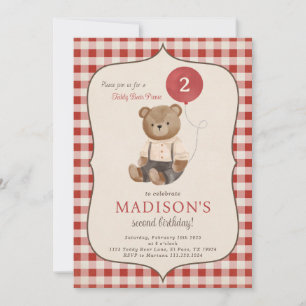 Invitation Teddy Bear Pique-nique Anniversaire Fête Invitatio