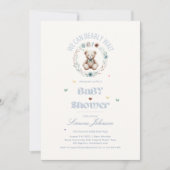 Invitation Teddy Bear Pique-nique Boho Baby shower Garçons à  (Devant)