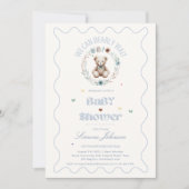 Invitation Teddy Bear Pique-nique Boho Baby shower Thème Garç (Devant)