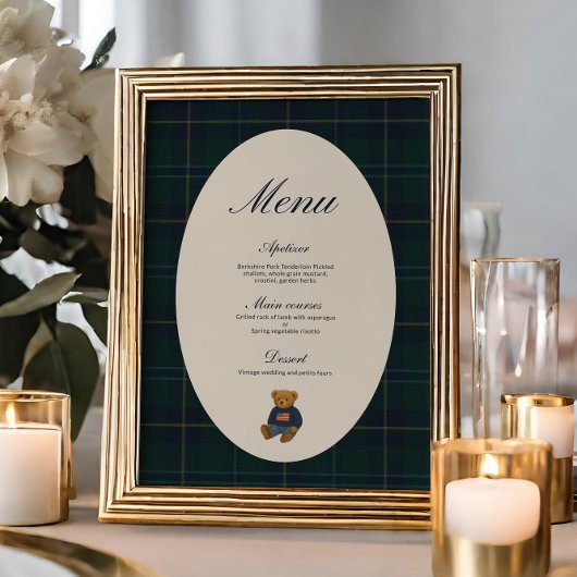 Invitation Teddy Bear Polo Baby Shower Menu