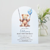 Invitation Teddy Bear Premier anniversaire (Debout devant)