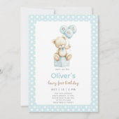 Invitation Teddy Bear Premier anniversaire (Devant)
