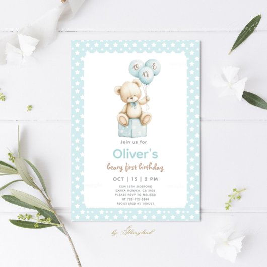 Invitation Teddy Bear Premier anniversaire