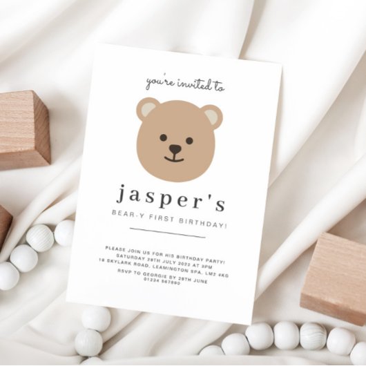 Invitation Teddy Bear Premier anniversaire